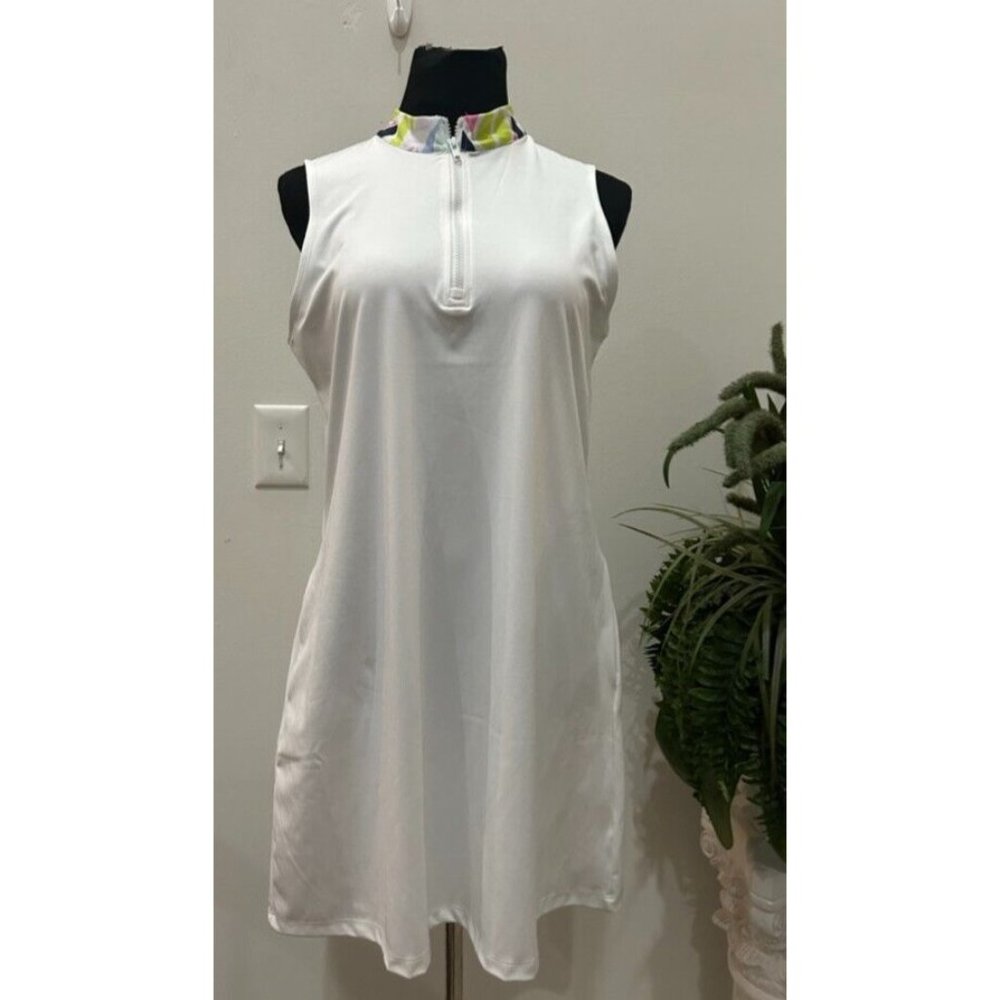 NWT TOMMY BAHAMA Golf Active Zip Floral Collar UPF‎ 50 Dress  Size L